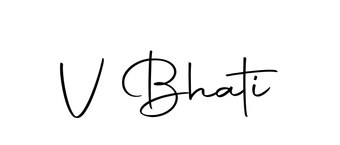Make a beautiful signature design for name V Bhati. With this signature (Autography-DOLnW) style, you can create a handwritten signature for free. V Bhati signature style 10 images and pictures png