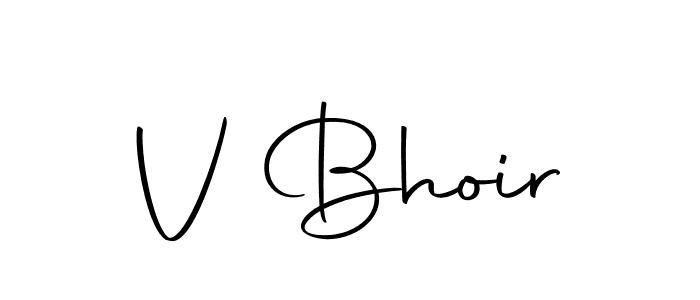 Design your own signature with our free online signature maker. With this signature software, you can create a handwritten (Autography-DOLnW) signature for name V Bhoir. V Bhoir signature style 10 images and pictures png