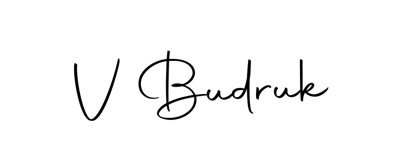 How to make V Budruk signature? Autography-DOLnW is a professional autograph style. Create handwritten signature for V Budruk name. V Budruk signature style 10 images and pictures png