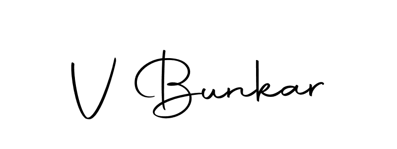 if you are searching for the best signature style for your name V Bunkar. so please give up your signature search. here we have designed multiple signature styles  using Autography-DOLnW. V Bunkar signature style 10 images and pictures png
