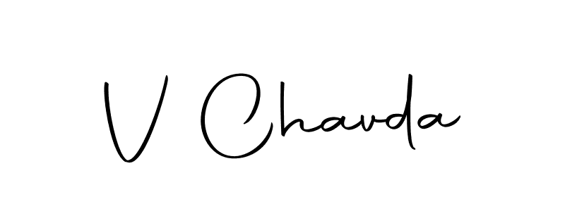 Use a signature maker to create a handwritten signature online. With this signature software, you can design (Autography-DOLnW) your own signature for name V Chavda. V Chavda signature style 10 images and pictures png