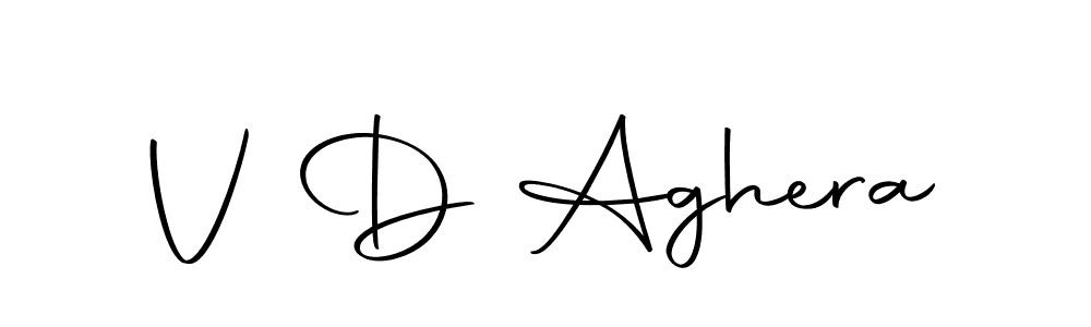 Create a beautiful signature design for name V D Aghera. With this signature (Autography-DOLnW) fonts, you can make a handwritten signature for free. V D Aghera signature style 10 images and pictures png