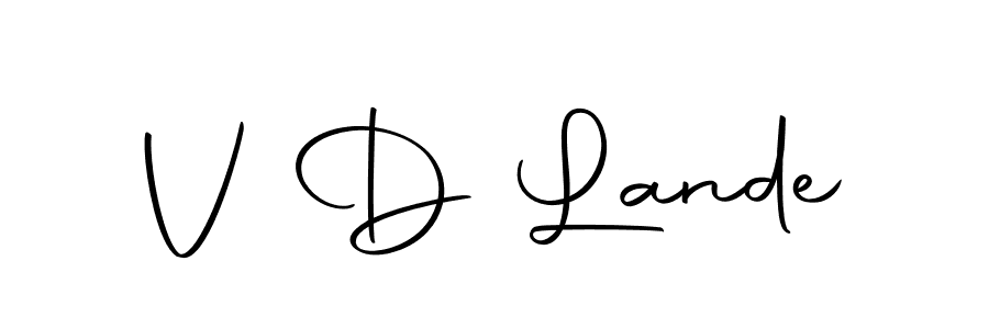 The best way (Autography-DOLnW) to make a short signature is to pick only two or three words in your name. The name V D Lande include a total of six letters. For converting this name. V D Lande signature style 10 images and pictures png