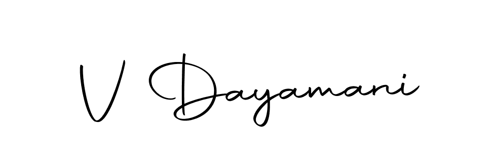 Create a beautiful signature design for name V Dayamani. With this signature (Autography-DOLnW) fonts, you can make a handwritten signature for free. V Dayamani signature style 10 images and pictures png