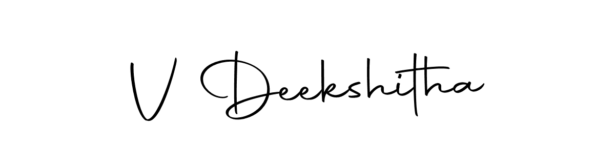 Design your own signature with our free online signature maker. With this signature software, you can create a handwritten (Autography-DOLnW) signature for name V Deekshitha. V Deekshitha signature style 10 images and pictures png