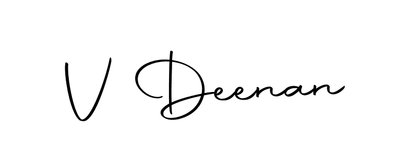 Design your own signature with our free online signature maker. With this signature software, you can create a handwritten (Autography-DOLnW) signature for name V Deenan. V Deenan signature style 10 images and pictures png