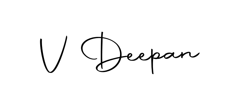 How to make V Deepan name signature. Use Autography-DOLnW style for creating short signs online. This is the latest handwritten sign. V Deepan signature style 10 images and pictures png