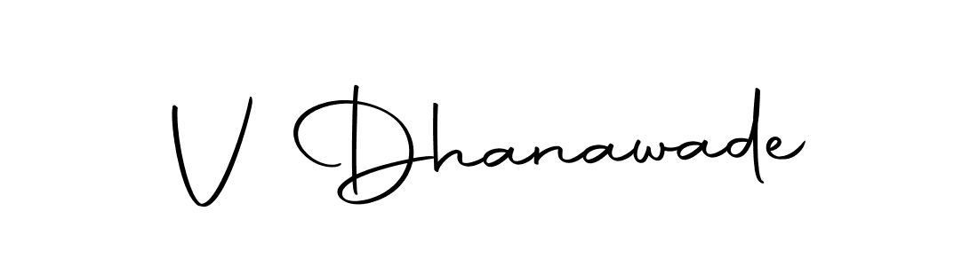 The best way (Autography-DOLnW) to make a short signature is to pick only two or three words in your name. The name V Dhanawade include a total of six letters. For converting this name. V Dhanawade signature style 10 images and pictures png