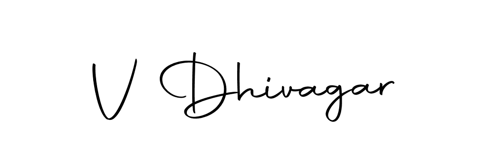 You should practise on your own different ways (Autography-DOLnW) to write your name (V Dhivagar) in signature. don't let someone else do it for you. V Dhivagar signature style 10 images and pictures png