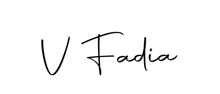 The best way (Autography-DOLnW) to make a short signature is to pick only two or three words in your name. The name V Fadia include a total of six letters. For converting this name. V Fadia signature style 10 images and pictures png