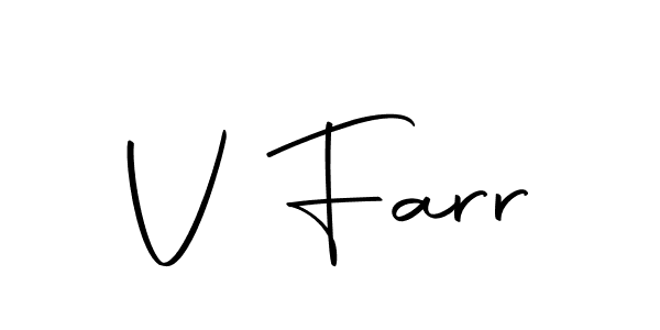 Design your own signature with our free online signature maker. With this signature software, you can create a handwritten (Autography-DOLnW) signature for name V Farr. V Farr signature style 10 images and pictures png