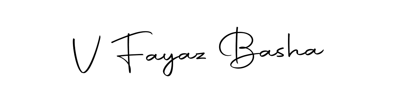 Make a beautiful signature design for name V Fayaz Basha. With this signature (Autography-DOLnW) style, you can create a handwritten signature for free. V Fayaz Basha signature style 10 images and pictures png