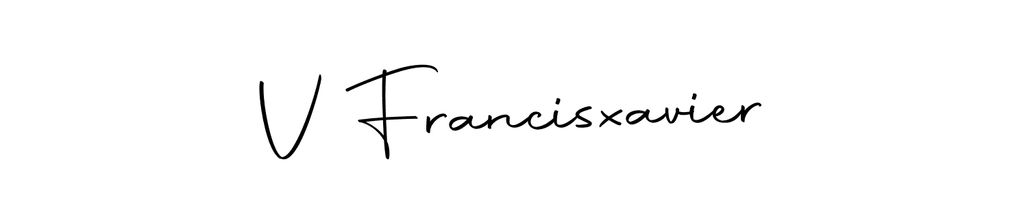 Use a signature maker to create a handwritten signature online. With this signature software, you can design (Autography-DOLnW) your own signature for name V Francisxavier. V Francisxavier signature style 10 images and pictures png