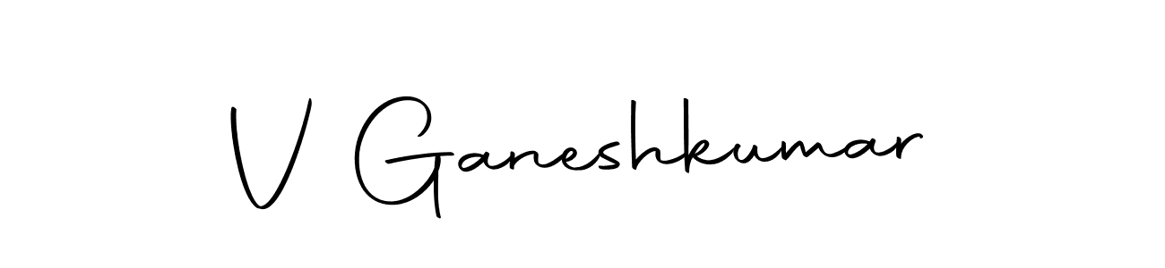 How to make V Ganeshkumar name signature. Use Autography-DOLnW style for creating short signs online. This is the latest handwritten sign. V Ganeshkumar signature style 10 images and pictures png
