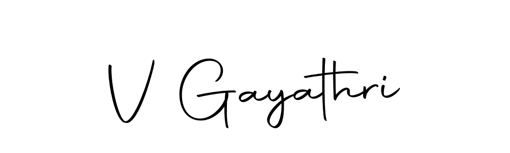 Design your own signature with our free online signature maker. With this signature software, you can create a handwritten (Autography-DOLnW) signature for name V Gayathri. V Gayathri signature style 10 images and pictures png