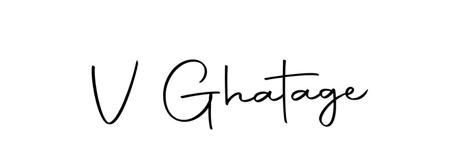 Design your own signature with our free online signature maker. With this signature software, you can create a handwritten (Autography-DOLnW) signature for name V Ghatage. V Ghatage signature style 10 images and pictures png