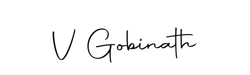 How to make V Gobinath name signature. Use Autography-DOLnW style for creating short signs online. This is the latest handwritten sign. V Gobinath signature style 10 images and pictures png