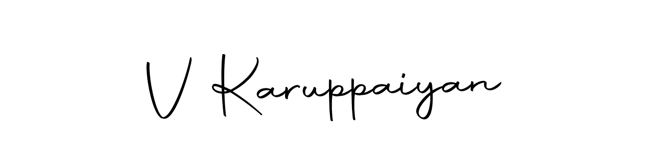 Create a beautiful signature design for name V Karuppaiyan. With this signature (Autography-DOLnW) fonts, you can make a handwritten signature for free. V Karuppaiyan signature style 10 images and pictures png