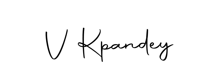 How to make V Kpandey name signature. Use Autography-DOLnW style for creating short signs online. This is the latest handwritten sign. V Kpandey signature style 10 images and pictures png