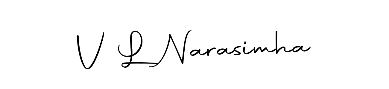 Create a beautiful signature design for name V L Narasimha. With this signature (Autography-DOLnW) fonts, you can make a handwritten signature for free. V L Narasimha signature style 10 images and pictures png