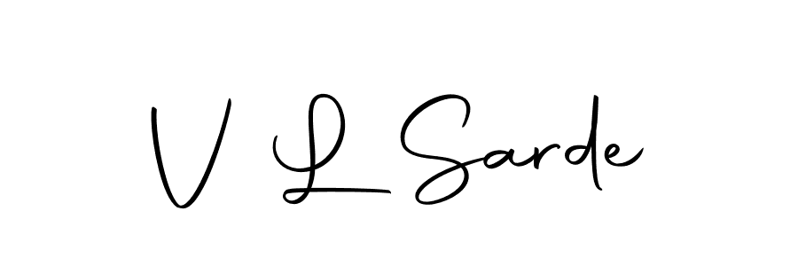 if you are searching for the best signature style for your name V L Sarde. so please give up your signature search. here we have designed multiple signature styles  using Autography-DOLnW. V L Sarde signature style 10 images and pictures png