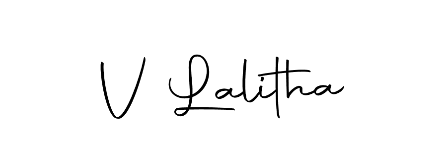 How to make V Lalitha name signature. Use Autography-DOLnW style for creating short signs online. This is the latest handwritten sign. V Lalitha signature style 10 images and pictures png