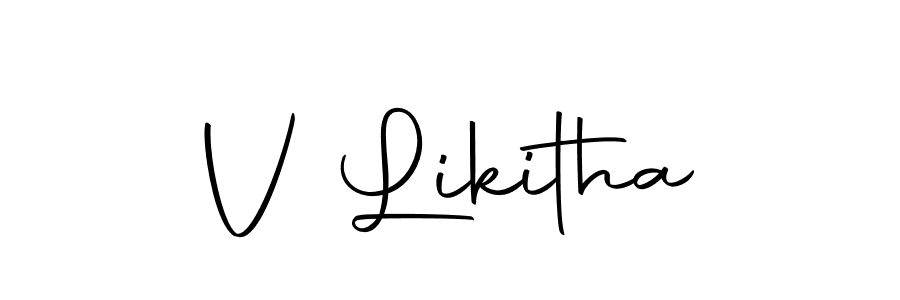 Use a signature maker to create a handwritten signature online. With this signature software, you can design (Autography-DOLnW) your own signature for name V Likitha. V Likitha signature style 10 images and pictures png