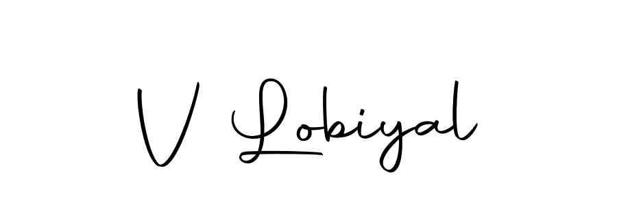 Create a beautiful signature design for name V Lobiyal. With this signature (Autography-DOLnW) fonts, you can make a handwritten signature for free. V Lobiyal signature style 10 images and pictures png