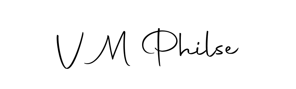 How to make V M Philse name signature. Use Autography-DOLnW style for creating short signs online. This is the latest handwritten sign. V M Philse signature style 10 images and pictures png