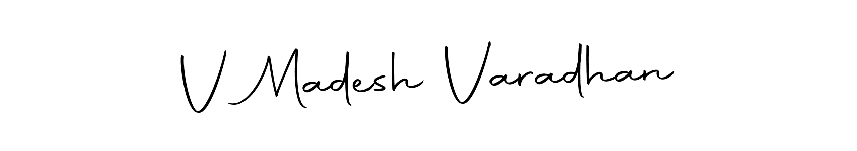 The best way (Autography-DOLnW) to make a short signature is to pick only two or three words in your name. The name V Madesh Varadhan include a total of six letters. For converting this name. V Madesh Varadhan signature style 10 images and pictures png
