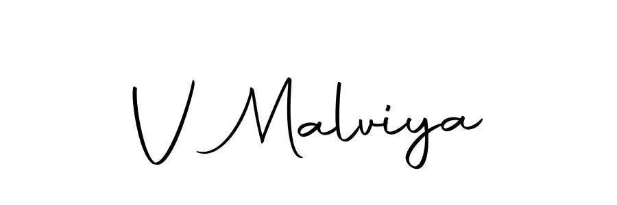 How to make V Malviya name signature. Use Autography-DOLnW style for creating short signs online. This is the latest handwritten sign. V Malviya signature style 10 images and pictures png