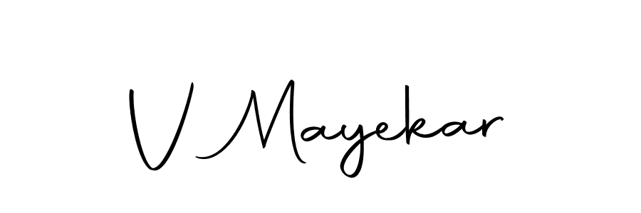 You should practise on your own different ways (Autography-DOLnW) to write your name (V Mayekar) in signature. don't let someone else do it for you. V Mayekar signature style 10 images and pictures png