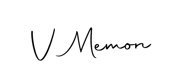 Make a beautiful signature design for name V Memon. With this signature (Autography-DOLnW) style, you can create a handwritten signature for free. V Memon signature style 10 images and pictures png