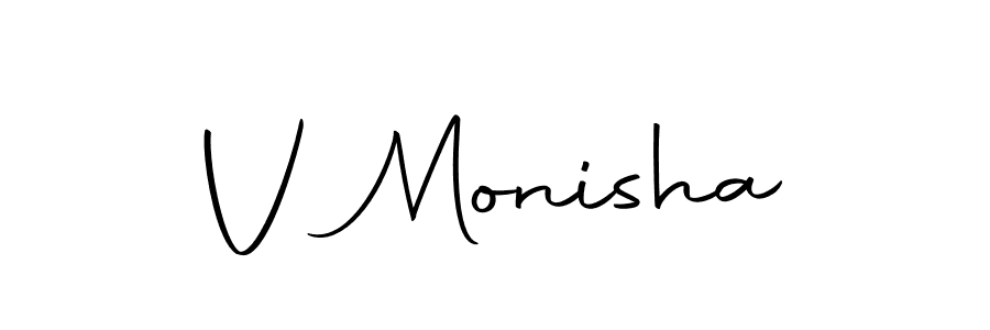 Here are the top 10 professional signature styles for the name V Monisha. These are the best autograph styles you can use for your name. V Monisha signature style 10 images and pictures png