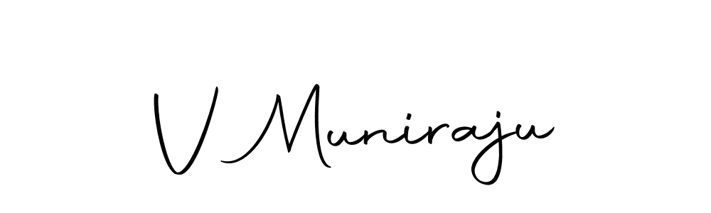 Create a beautiful signature design for name V Muniraju. With this signature (Autography-DOLnW) fonts, you can make a handwritten signature for free. V Muniraju signature style 10 images and pictures png