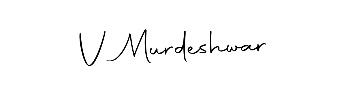 How to make V Murdeshwar name signature. Use Autography-DOLnW style for creating short signs online. This is the latest handwritten sign. V Murdeshwar signature style 10 images and pictures png