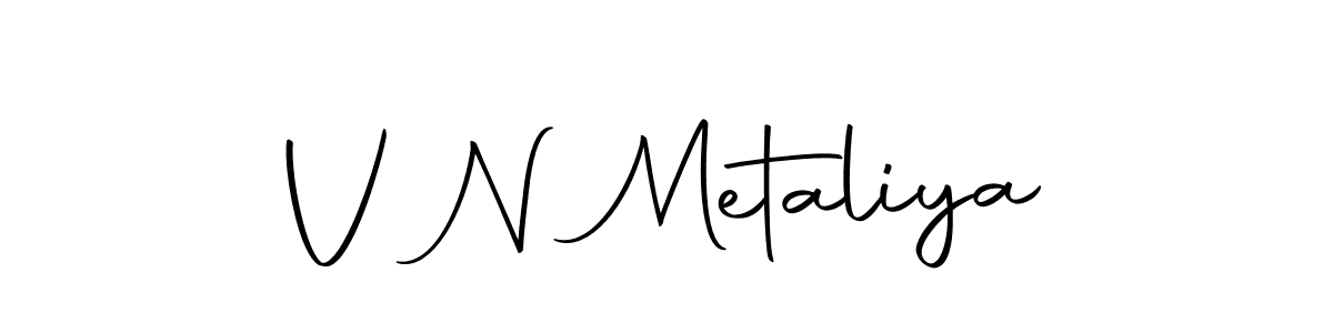 You should practise on your own different ways (Autography-DOLnW) to write your name (V N Metaliya) in signature. don't let someone else do it for you. V N Metaliya signature style 10 images and pictures png