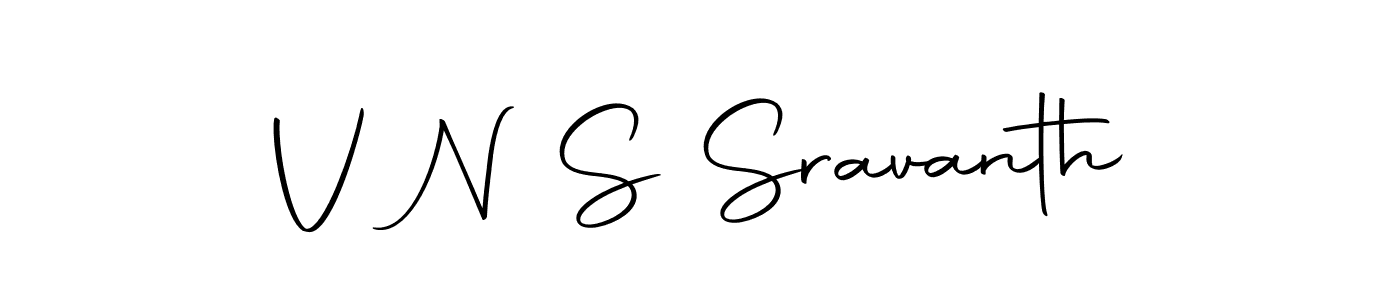 Create a beautiful signature design for name V N S Sravanth. With this signature (Autography-DOLnW) fonts, you can make a handwritten signature for free. V N S Sravanth signature style 10 images and pictures png