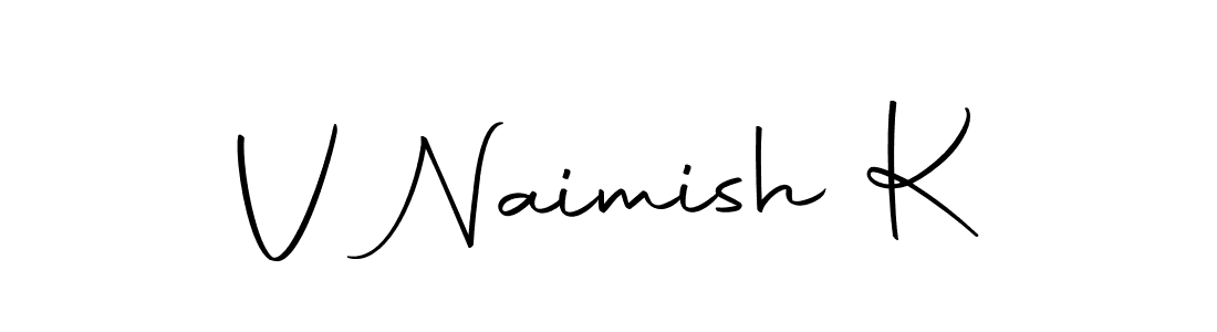 Use a signature maker to create a handwritten signature online. With this signature software, you can design (Autography-DOLnW) your own signature for name V Naimish K. V Naimish K signature style 10 images and pictures png