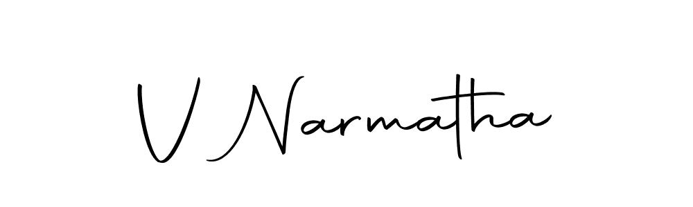 Design your own signature with our free online signature maker. With this signature software, you can create a handwritten (Autography-DOLnW) signature for name V Narmatha. V Narmatha signature style 10 images and pictures png