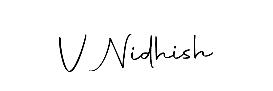 You can use this online signature creator to create a handwritten signature for the name V Nidhish. This is the best online autograph maker. V Nidhish signature style 10 images and pictures png