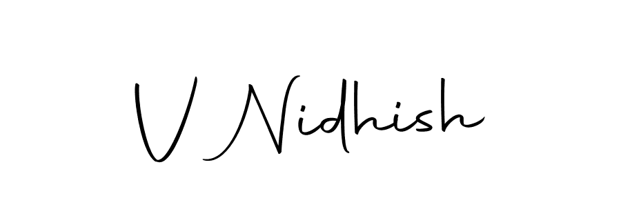 V Nidhish stylish signature style. Best Handwritten Sign (Autography-DOLnW) for my name. Handwritten Signature Collection Ideas for my name V Nidhish. V Nidhish signature style 10 images and pictures png