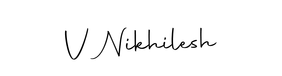 It looks lik you need a new signature style for name V Nikhilesh. Design unique handwritten (Autography-DOLnW) signature with our free signature maker in just a few clicks. V Nikhilesh signature style 10 images and pictures png