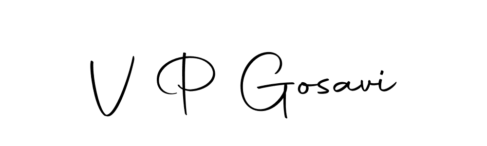 Create a beautiful signature design for name V P Gosavi. With this signature (Autography-DOLnW) fonts, you can make a handwritten signature for free. V P Gosavi signature style 10 images and pictures png