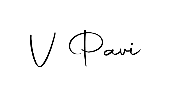 How to make V Pavi name signature. Use Autography-DOLnW style for creating short signs online. This is the latest handwritten sign. V Pavi signature style 10 images and pictures png