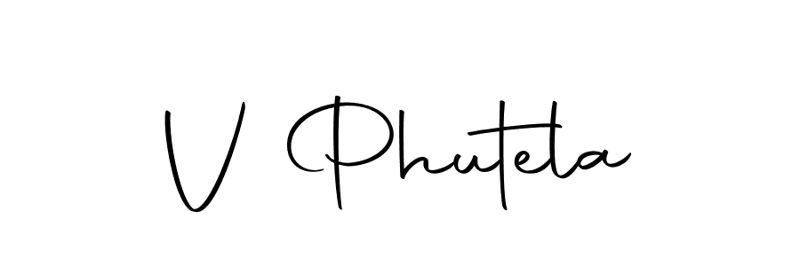 Make a beautiful signature design for name V Phutela. With this signature (Autography-DOLnW) style, you can create a handwritten signature for free. V Phutela signature style 10 images and pictures png