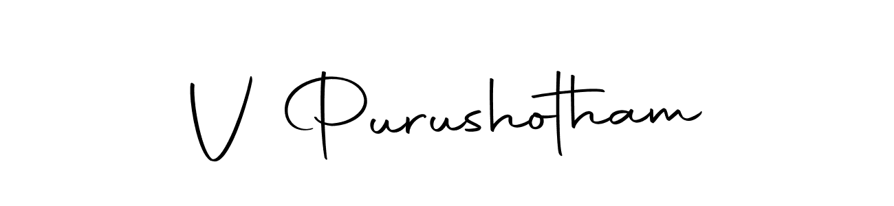 Create a beautiful signature design for name V Purushotham. With this signature (Autography-DOLnW) fonts, you can make a handwritten signature for free. V Purushotham signature style 10 images and pictures png