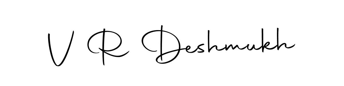 Create a beautiful signature design for name V R Deshmukh. With this signature (Autography-DOLnW) fonts, you can make a handwritten signature for free. V R Deshmukh signature style 10 images and pictures png