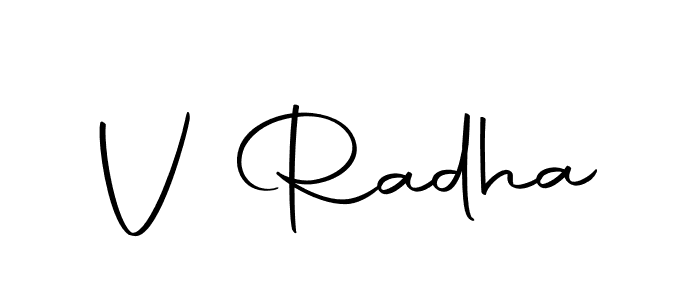 Create a beautiful signature design for name V Radha. With this signature (Autography-DOLnW) fonts, you can make a handwritten signature for free. V Radha signature style 10 images and pictures png