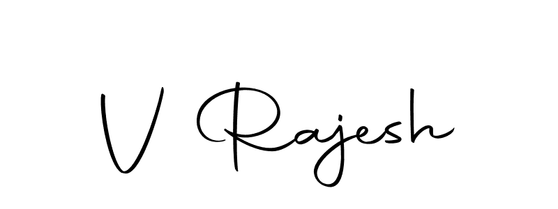 Use a signature maker to create a handwritten signature online. With this signature software, you can design (Autography-DOLnW) your own signature for name V Rajesh. V Rajesh signature style 10 images and pictures png